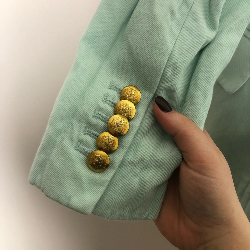 ALC Sedgwick Button Mint Blazer Jacket - Picture 13 of 13